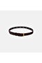 Women's Bitter Brown Suede Leather Belt with Large Staple Detail