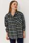 Women's Plaid Shirt Green - 2