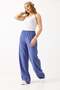 Women's Loose Fit Tencel Fabric with Elastic Waist in Petrol Blue - 2