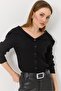 Madonna Collared Buttoned Knitwear Cardigan Black - 2