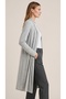 Women's Gray Melange Color Long Sleeve Basic Cardigan with Long Wide Collar - 5