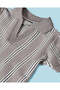 Infant Boys Grey Striped Polo Shirt - 2
