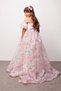 Pink Flower Pattern Organza Strapless Sleeveless Girls Homecoming Dress - Lovisa - 4