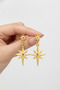 Yellow Color Dangle Women's Earrings with Polar Star Design - 4