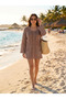Women's Black Pocketed Relaxed Cut Beach Dress - 2