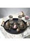 Tray with Wooden Handles Metal Tea Tray Coffee Tray Presentation Breakfast Tray 30 cm - 3