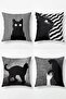 Striped Cats Patterned 4-Piece Throw Pillow Cover Set - 3