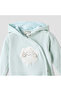 Hooded Closed Foot Sleepsuit with Sheep Applique - Velour - Long Sleeves - 3