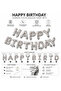 Happy Birthday Silver Foil Balloon Lettering Set 13 Pieces with String Birthday Party Decoration - 2