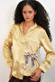 Women's Double-Breasted Satin Shirt 1510 - Golden Yellow