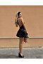 Elegant Halter Neck Pleated Short Dress - 6