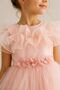 My Little Girl's Organza Flounce Collar Tail Dress for Girls - Dusty Rose - 4
