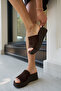 Still Women's Brown Genuine Leather Suede Single Strap Padded Slippers - 5
