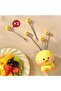 Fruit Forks, Dessert Forks, Stainless Steel Fruit Fork Storage Jar Set, Creative Cute Animal Fruit Sticks - 3