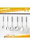 E-far 6-Piece Cooking Utensils Set, Stainless Steel Kitchen Utensils, Metal Heat Resistant Kitchen Tools Set - 5