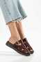 Women's Bitter Brown Suede Buckle Detailed Orthopedic Sole Sandals - 3
