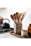 Oceanic Marble Utensil Holder 6.5 Inch, Natural Stone Kitchen Counter Organizer, Spoon & Spatula Storage Holder - 3
