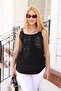 Plus Size Strappy Blouse with Stone Detail - 5