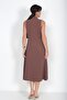 Women's Double Breasted Collar Lined Double Slit Button Detailed Midi Crepe Dress - 4