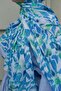 Botanical Pattern Cotton Shawl-Blue - 2