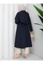 Windbreaker and Button Detailed Hijab Trench Coat Rc3140 - 4