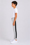 Boy's Cotton Striped Detailed Sweatpants Gray Melange-26116 - 3