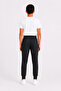 Boy's Cotton Striped Detailed Sweatpants Anthracite Melange-26116 - 4