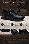 Lorenzo Black Genuine Leather Men's Smart Casual Shoes - 7
