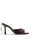 Vienza Women's Bitter Brown Crocodile Open-Toe 8.5 cm Thin Heeled Mule Slippers - 4