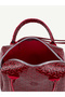 Patterned Burgundy Patent Leather Shk184 Faux Leather, Single Compartment with Zipper, Strap, Hand, Arm and Shoulder Bag - 7