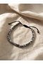 Men's Adjustable Macrame Bracelet with Hematite Stone – Silver Color Minimal Design - 2