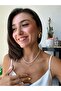 Gold Double Chain Pearl Necklace - 2