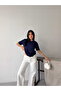 Premium Viscose Crew Neck Comfortable Fit Short Sleeve Flexible Summer Knitwear Blouse - 5