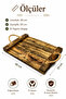 Wooden Tray 40X29 cm with Rope Handles Breakfast Serving and Presentation Tray - 3