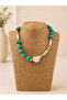 Azriel Turquoise Stone Pearl Gold Beaded Design Stylish Necklace - 2