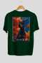 For Dog Lovers 17 Green Oversize T-Shirt with Back Dog Print 100% Cotton Unisex Dog Lover Premium Design