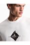 Men's Breathable Cotton Jersey Fabric Patterned Short Sleeve White T-Shirt - 3