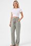 Women's Gray Linen Pocket Trousers - 3
