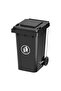 High Density Polyethylene Garbage Bin/Dust Bin 120Liter with wheel and pedal 96 x 54 x 46 cm Black