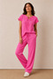 Women's Loose Blouse and Straight-Leg Pants Set Casual Comfortable Two-Piece Set - 2
