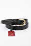 Unisex Original Leather Belt Black Gold Buckle 3 cm Genuine Leather Belt - 4