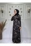 Women's New Season Collar Stone Detailed Glittery Piece Mother's Dress - 2