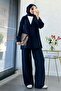 Premium Single Button Modal Trousers Suit - Navy Blue