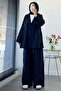 Premium Single Button Modal Trousers Suit - Navy Blue - 2