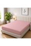1-Piece Microfiber Fitted Sheet Striped, Color: Baby Pink, Size: Queen (150×200 cm), Design Soft Fabric Deep Pocket Elastic Edge Bed Linen