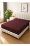 1-Piece Microfiber Fitted Sheet Striped, Chocolate, King (180x200 cm)