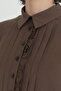 Modal Shirt Skirt Set - Brown - 3
