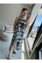 Linen Slit Long Striped Dress - 2