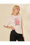 Women Pink Placement Print Interlock T Shirt