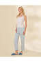 Women's Light Blue Printed Floral Pajama Bottoms - 2